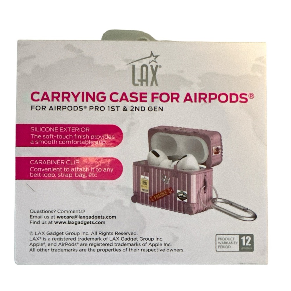 LAX GADGETS Suitcase AirPods Pro Case (rose gold) - Picture 3 of 6
